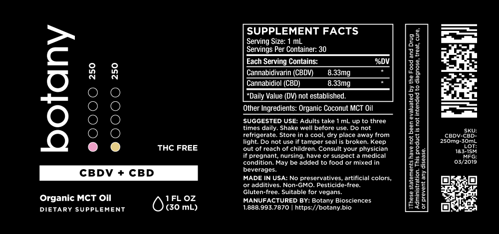 CBDV + CBD (THC-Free) – Oil