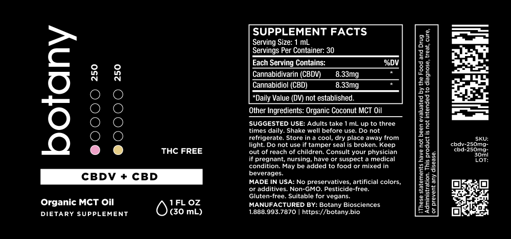 CBDV + CBD (THC-Free) – Oil