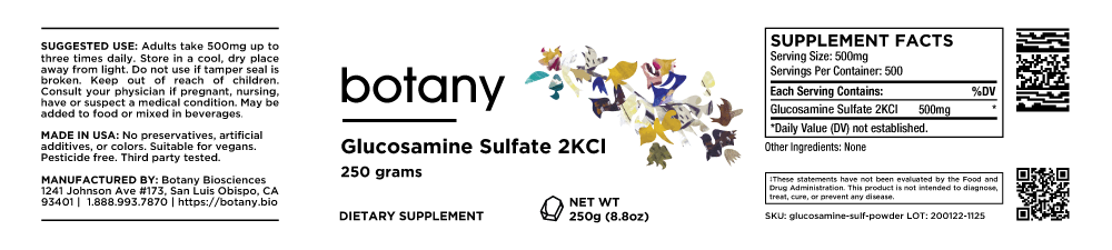 Glucosamine Sulfate 2KCl – Powder, 250g